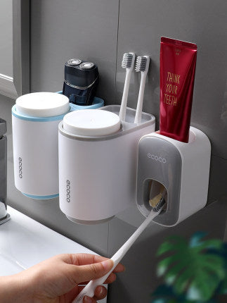 Wall Mounted Automatic Toothpaste Holder Bathroom Accessories Set Dispenser - Image 4
