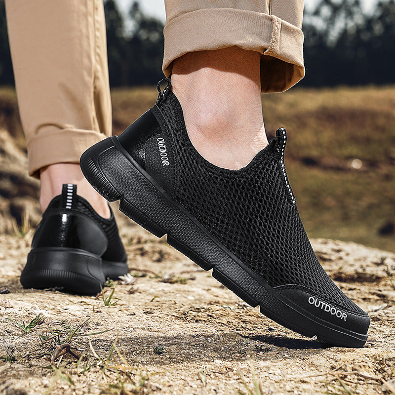 Men's Summer Breathable Mesh Surface Shoes Round Toe Slip-on - Image 3