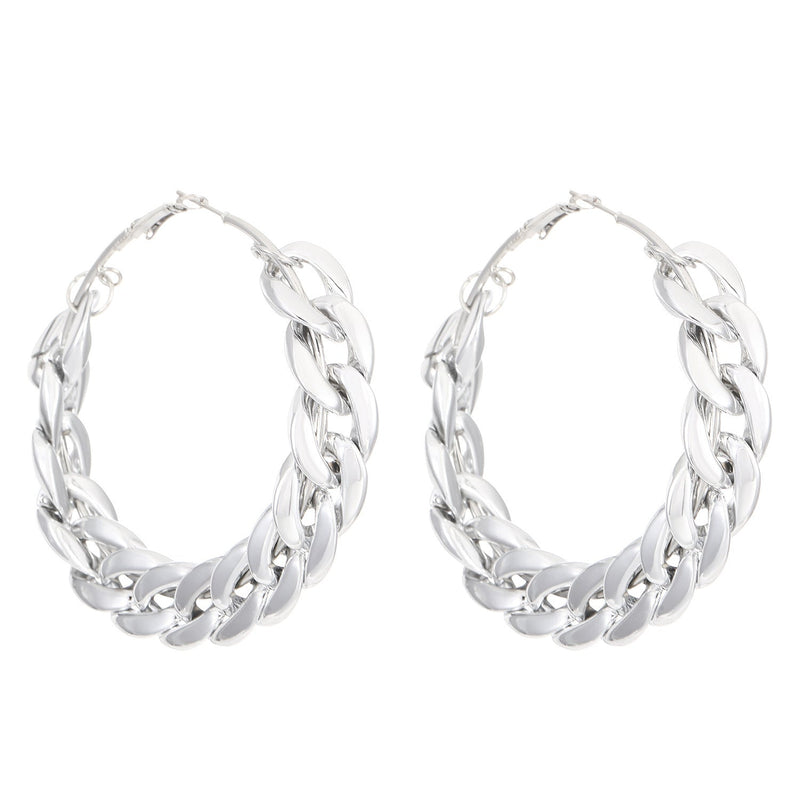 Female Exaggerated And Personalized Geometric Round Ring Earrings - Image 4