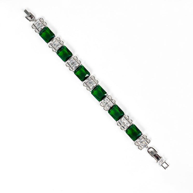 Wish Simple Colored Gems Zircon Small Square White Zircon Bracelet - Image 3