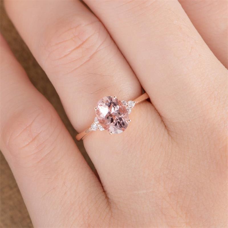 Oval Zircon Ring Female European And American