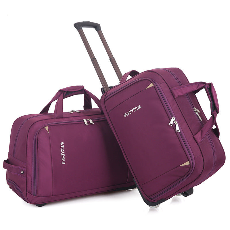 Oxford Cloth Trolley Bag Leisure Travel Folding Luggage - Image 3