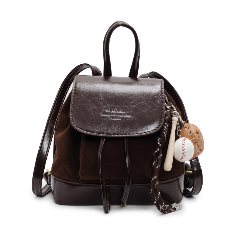 Autumn Winter Retro Suede Women's Backpack - Image 3