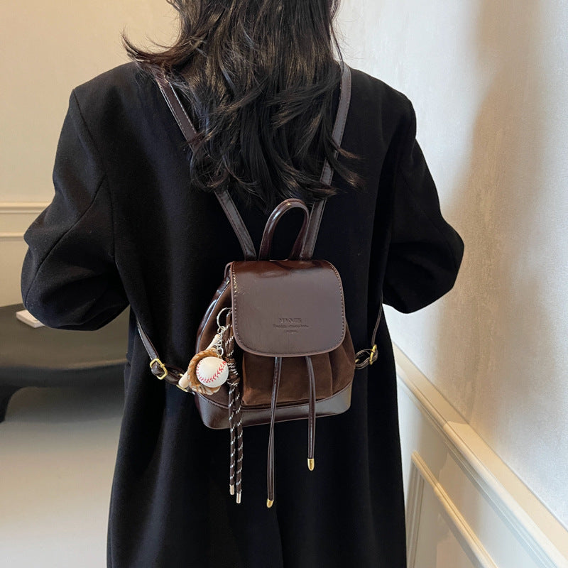 Autumn Winter Retro Suede Women's Backpack