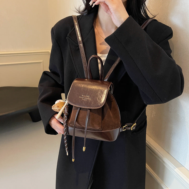 Autumn Winter Retro Suede Women's Backpack - Image 4