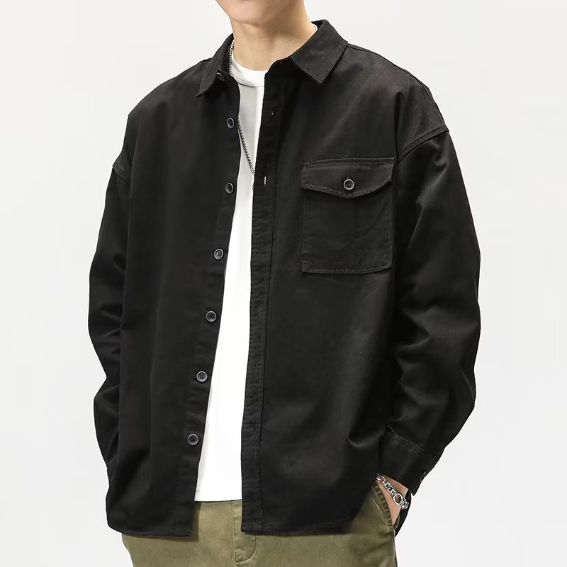 Casual Long Sleeve Shirt Cardigan Jacket - Image 4