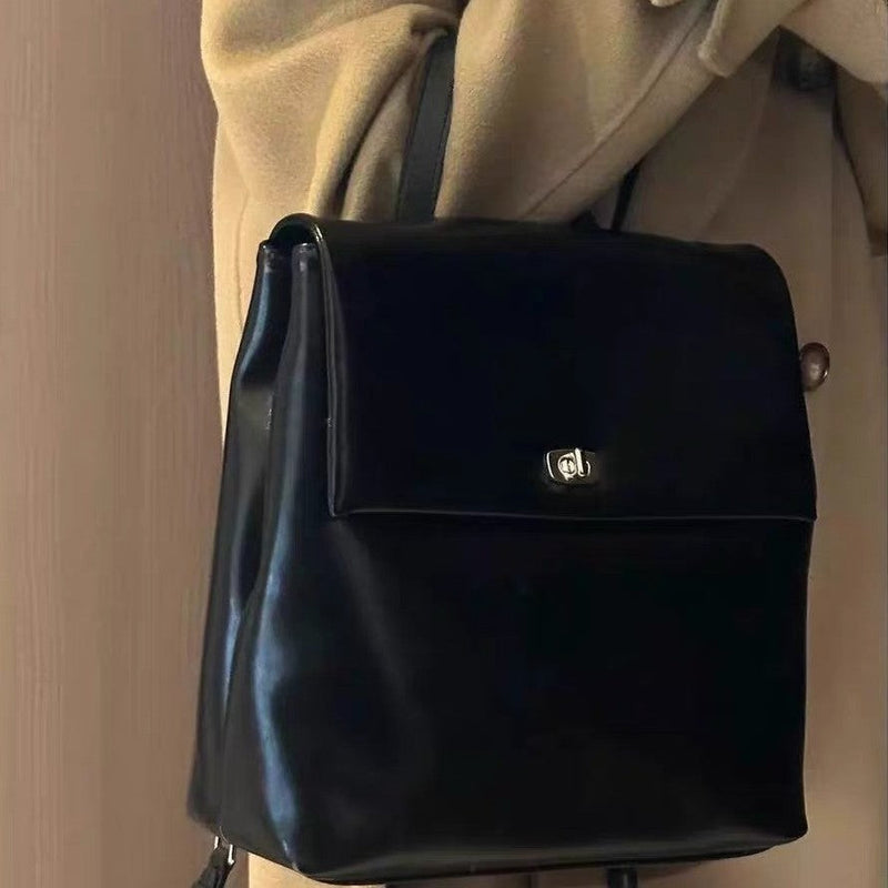 Korean Style Retro High-grade Oil Wax Leather Backpack - Image 3