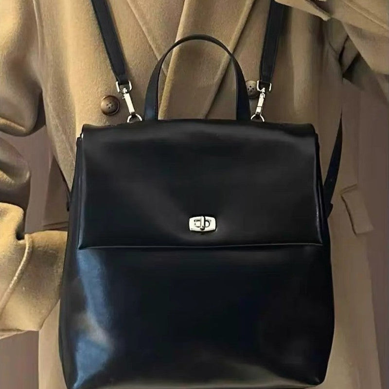 Korean Style Retro High-grade Oil Wax Leather Backpack - Image 4